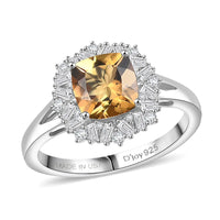 D'Joy Premium Marialite, Moissanite Ring in Rhodium Over Sterling Silver (Size 10.0) 1.75 ctw