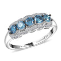 Luxuriant Lab Grown Blue Diamond (IR) and Lab Grown Diamond (SI) Ring in Rhodium Over Sterling Silver (Size 6.0) 1.00 ctw - Sticky add to cart bar