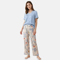 La Marey Green and Brown Casual Basic Tops and Flowy Wide Leg Pants - One Size Fits Most - Sticky add to cart bar