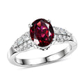 D'Joy Orissa Rhodolite Garnet, Moissanite Ring in Rhodium Over Sterling Silver (Size 10.0) 2.50 ctw - Sticky add to cart bar