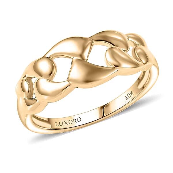 Luxoro 10K Yellow Gold Classic Cuban Ring (Size 6.0) (3.20 g)
