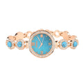 Strada Blue Howlite, Austrian Crystal Japanese Movement Watch in Rosetone 3.00 ctw - Sticky add to cart bar