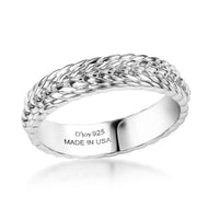 D'Joy Platinum Over Sterling Silver Band Ring (Size 10.0) (3.60 g)