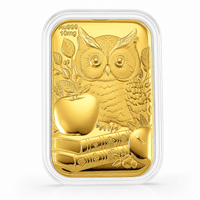 24K Golden Owl and Apple Emboss Sheet (31x45.5mm) 10mg