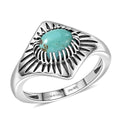 D'Joy Artisan Crafted Premium Royston Turquoise Ring in Black Oxidised Sterling Silver 1.20 (Size 10.0) 1.35 ctw - Sticky add to cart bar