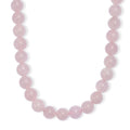 EverTrue Rose Quartz 355.00 ctw Beaded Necklace in Platinum Bond 20 Inches - Sticky add to cart bar