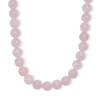 EverTrue Rose Quartz 355.00 ctw Beaded Necklace in Platinum Bond 20 Inches