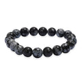 Snow Flake Obsidian 125.00 ctw Beaded Stretch Bracelet - Sticky add to cart bar