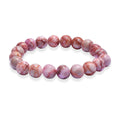 Pink Web Jasper 150.00 ctw Beaded Stretch Bracelet - Sticky add to cart bar