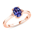 D'Joy AAA Tanzanite, Natural Pink Diamond (I3) Ring in 18K Vermeil RG Over Sterling Silver (Size 10.0) 1.10 ctw - Sticky add to cart bar