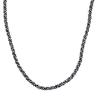 Terahertz 80.00 ctw Beaded 3 Row Twisted Necklace in Stainless Steel 18-20 Inches