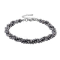 Terahertz 35.00 ctw Beaded 3 Row Twisted Bracelet in Stainless Steel (7-9In) - Sticky add to cart bar