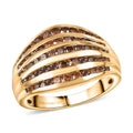 Luxuriant Lab Grown Red Diamond (IR) (SI) Ring in 18K Vermeil YG Over Sterling Silver (Size 6.0) 1.50 ctw - Sticky add to cart bar