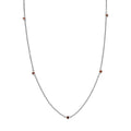 Luxuriant Lab Grown Red Diamond (IR) 0.35 ctw Firelight Station Necklace 20 Inches in Rhodium Over Sterling Silver - Sticky add to cart bar