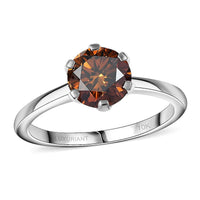 10K White Gold Luxuriant Lab Grown Red Diamond (SI) (IR) Ring (Size 10.0) 1.65 ctw