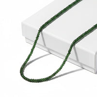 Certified & Appraised Luxoro Premium Chrome Diopside Beaded Graduated 110.00 ctw Necklace 18-20 Inches in 10K Yellow Gold