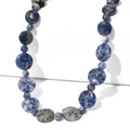 Sodalite 180.00 ctw Beaded Necklace (18 Inches) in Stainless Steel - Sticky add to cart bar
