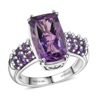D'Joy Rose De France Amethyst, African Amethyst Ring in Platinum Over Sterling Silver (Size 10.0) 5.30 ctw