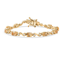 EverTrue Brazilian Citrine, White Zircon Bracelet in 18K YG Plated (6.50 In) 5.30 ctw