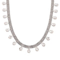 Sparkling Austrian Crystal Dripping Necklace (16-19 Inches) in Silvertone - Sticky add to cart bar