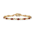EverTrue Mozambique Garnet, White Zircon Bracelet in 18K YG Plated (6.50 In) 6.90 ctw - Sticky add to cart bar