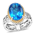 EverTrue Caribbean Quartz Ring in 18K YG Plated and Platinum Bond (Size 10.0) 5.90 ctw - Sticky add to cart bar