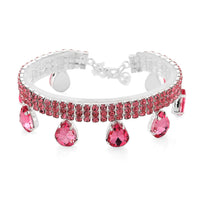Sparkling Austrian Crystal Dripping Bracelet in Silvertone (7.50-9.50In)