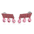 Austrian Crystal Dripping Earrings in Silvertone - Sticky add to cart bar