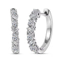 Luxuriant Lab Grown Diamond G-H SI 0.75 ctw Romanesque Line Earrings in Rhodium Over Sterling Silver - Sticky add to cart bar
