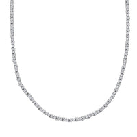 Luxuriant Lab Grown Diamond G-H SI 7.25 ctw Romanesque Line Necklace in Rhodium Over Sterling Silver 18 Inches