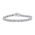 Luxuriant Lab Grown Diamond (G-H, SI) Deco Weave Bracelet in Rhodium Over Sterling Silver (6.50 In) 4.00 ctw - Sticky add to cart bar