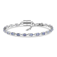 Doorbuster EverTrue Tanzanite River of Serenity Bracelet in Platinum Bond (6.5-8.0In) 3.30 ctw