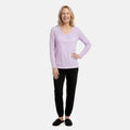 Tamsy Purple Top with Black Jogger Lounge Set - M - Sticky add to cart bar