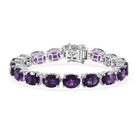 EverTrue African Amethyst Vintage Romance Bracelet in Platinum Bond (6.50 In) 35.70 ctw