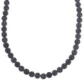Hematite Carved Rose Flower Necklace in Silvertone 337.00 ctw (21- 23 Inches) - Sticky add to cart bar