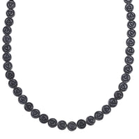 Hematite Carved Rose Flower Necklace in Silvertone 337.00 ctw (21- 23 Inches)
