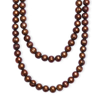 Brown Dyed Pearl Endless Necklace (42 Inches)