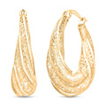Twisted Hoop Earrings in 14K Yellow Gold 3.19 Grams - Sticky add to cart bar