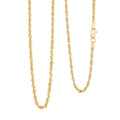 2.52mm Laser Rope Chain Necklace in 10K Yellow Gold 3.39 Grams 20 Inches - Sticky add to cart bar