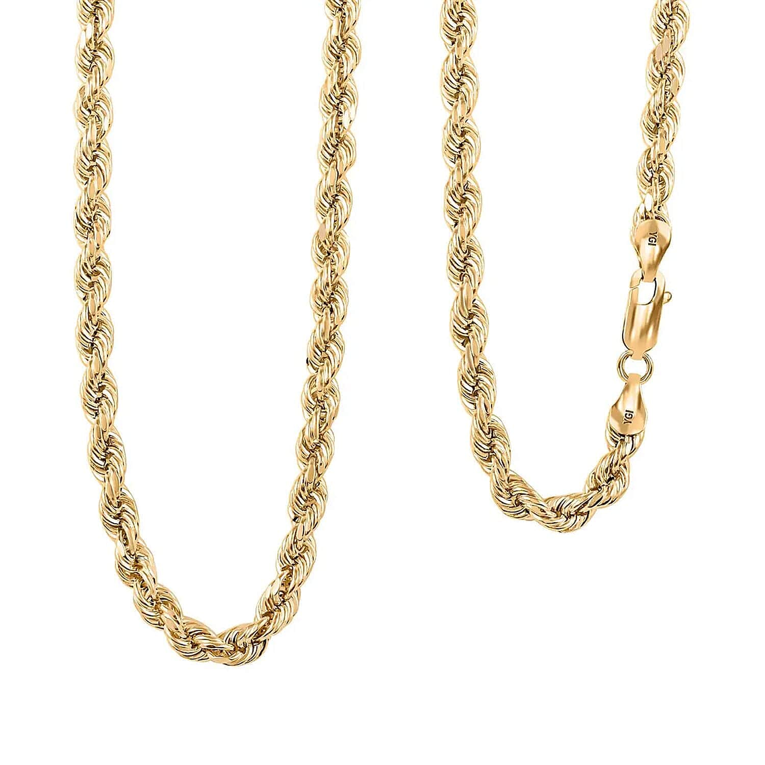 3.9mm Rope Chain Necklace in 14K Yellow Go.ld 7.5 Grams 24 Inches