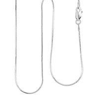 Diamond-cut Snake Necklace in Rhodium Over Sterling Silver 3.40 Grams 16 Inches