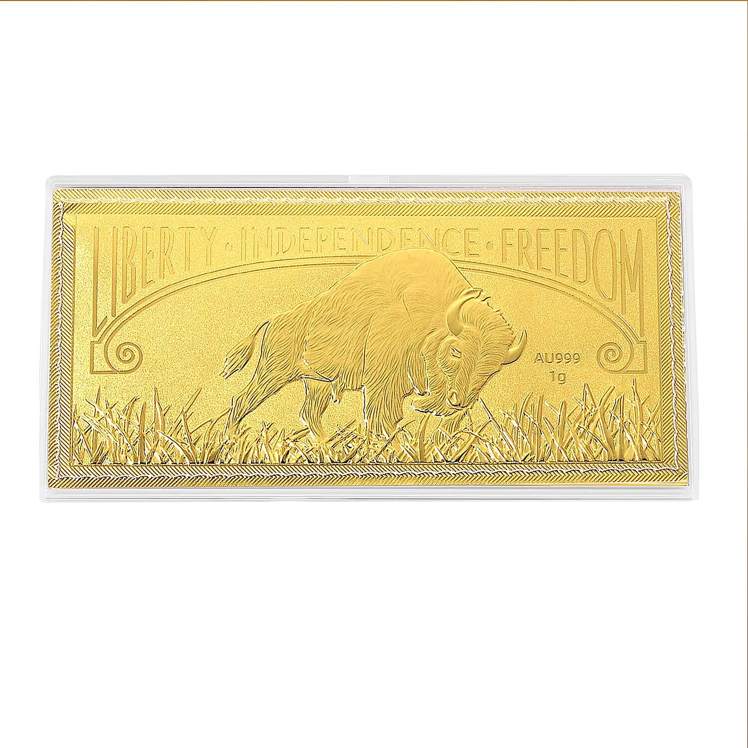 24K Golden Pride of American Buffalo Embossed Sheet (103mmx49mm) 1g