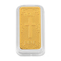24K Golden Blessings of Faith - 3D Cross Embossed Bar (45.3x25x10mm) (1 g) - Sticky add to cart bar
