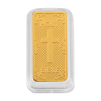 24K Golden Blessings of Faith - 3D Cross Embossed Bar (45.3x25x10mm) (1 g)