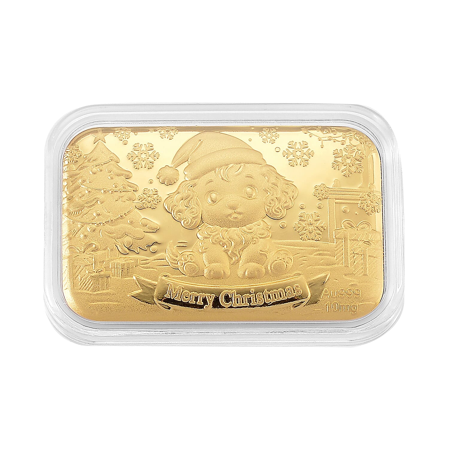 24K Golden Christmas Santa’s Puppy Emboss Sheet (31x45.5mm) 10mg