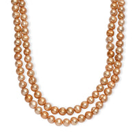 Golden Dyed Pearl Endless Necklace (42 Inches)