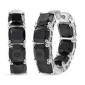 EverTrue Thai Black Spinel 29.65 ctw Royal Midnight Hoop Earrings in Platinum Bond - Sticky add to cart bar