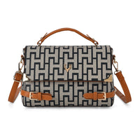 La Marey Blue Signature Print Handbag with Shoulder Strap