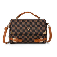 La Marey Light Brown Signature Print Handbag with Shoulder Strap
