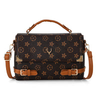 La Marey Dark Brown Signature Print Handbag with Shoulder Strap